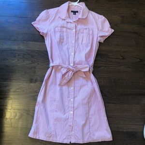 Tommy Hilfiger Pink and White Striped Shirt Dress
